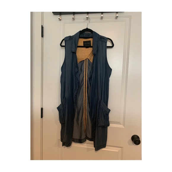 Sanctuary Lyocell Open Vest w Tie L Anthropologie - Picture 1 of 6